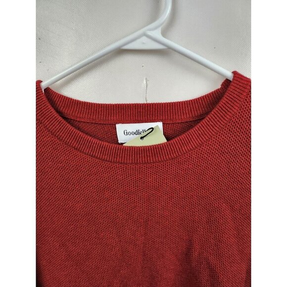 Goodfellow Mens Sweater Large Barn Door Red Crew Neck Cotton Pullover Preppy - Picture 3 of 7